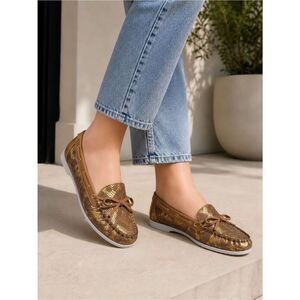Wanted Woodside Gold Shimmer Slip Ons